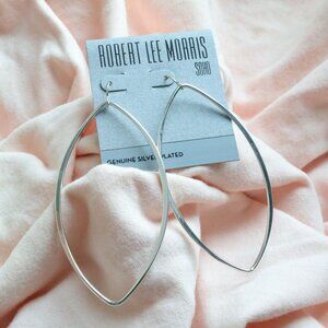 Robert Lee Morris SOHO Silver-Tone Long Oval Drop Earrings